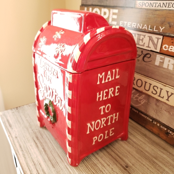 Holly Joy Letters for Santa Red Mailbox Cookie Jar - Picture 2 of 9